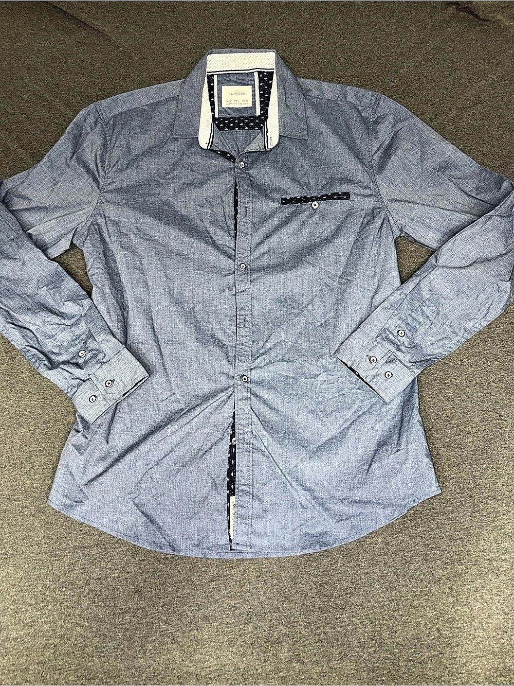 Craft & Flow Men's Button Down Shirt Blue Size Large